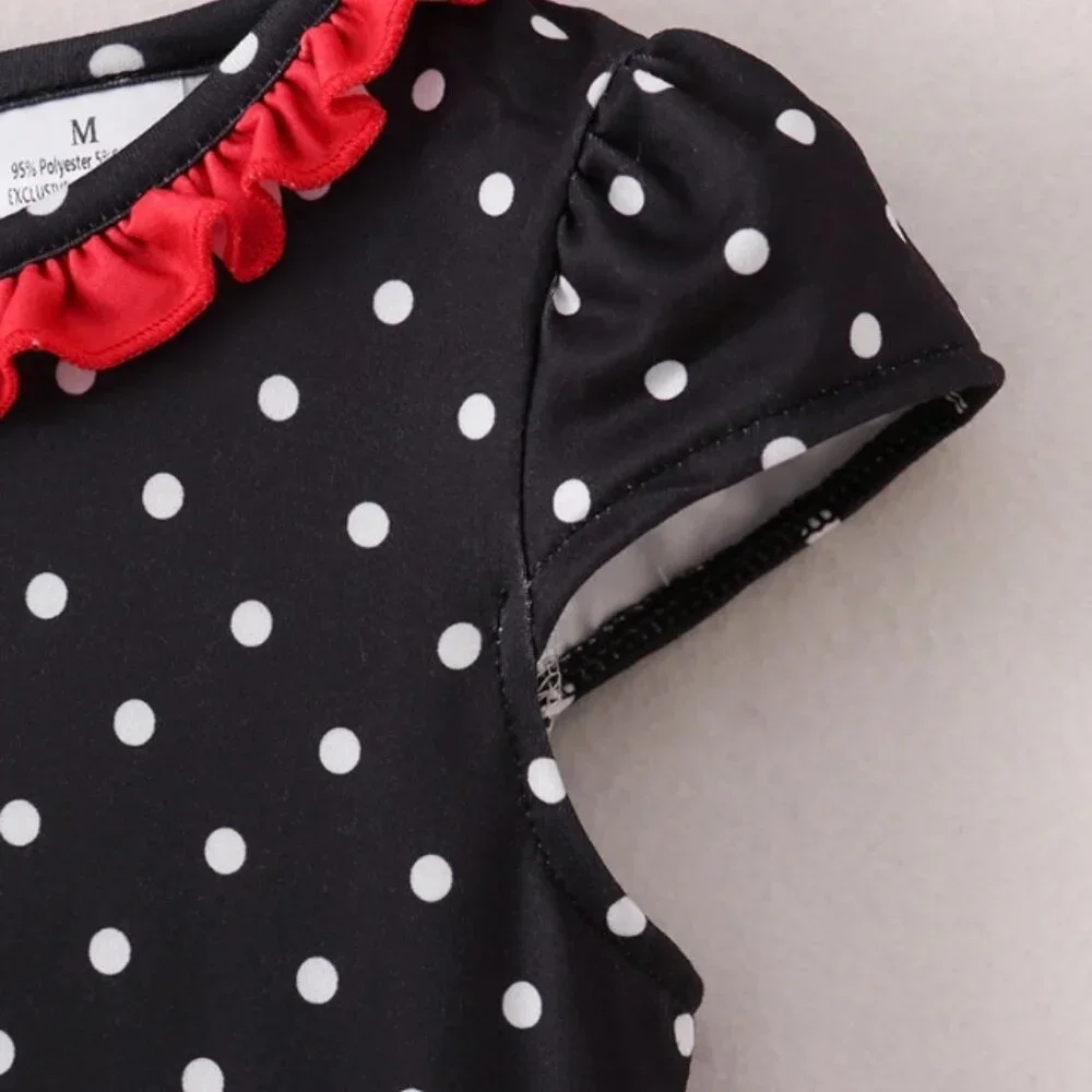 Boutique Back to School Apple Sleeveless Ruffle Dress
